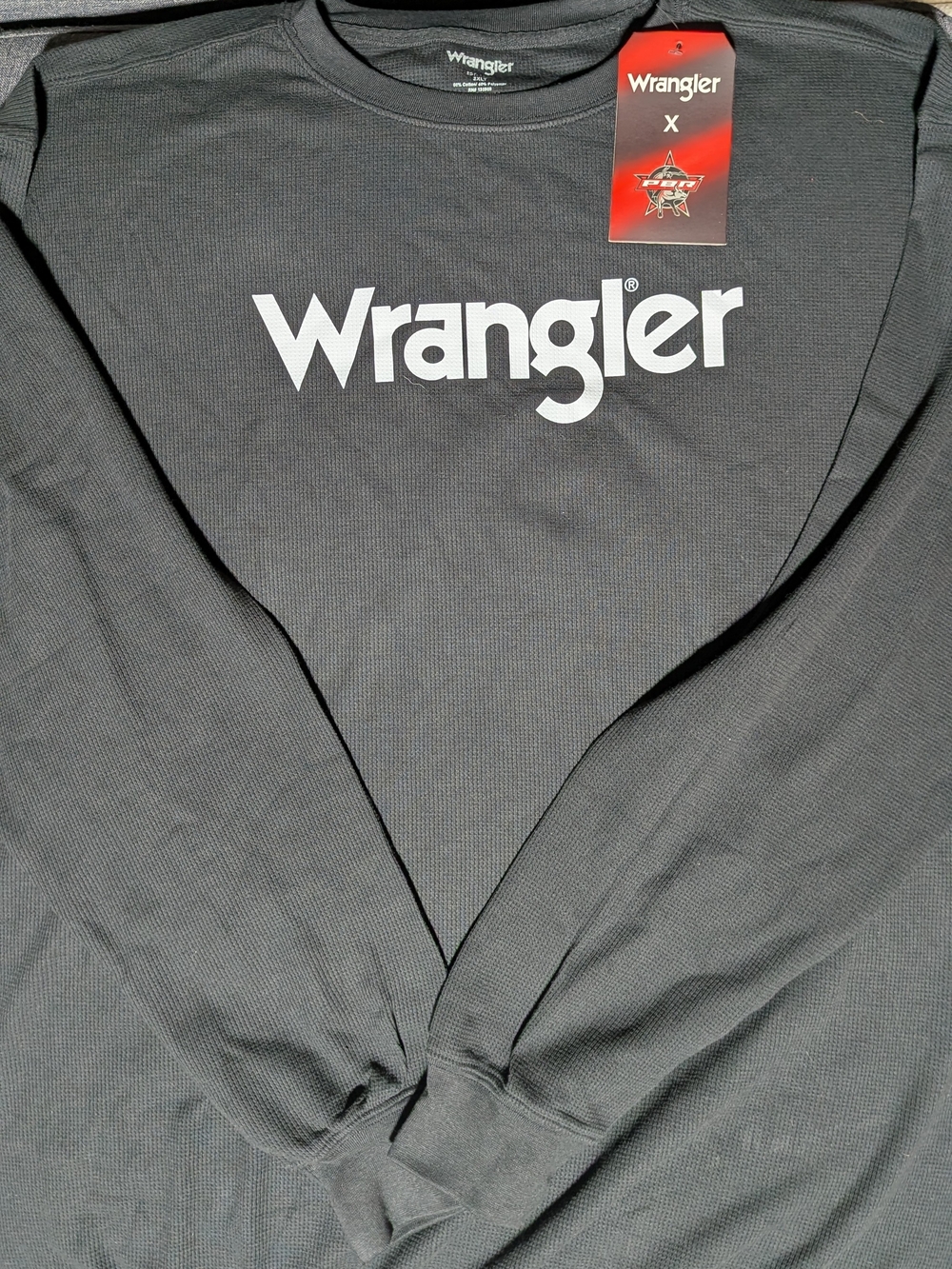 New With Tags Wrangler x PBR Long Sleeve Waffle Knit Thermal - Black (Men’s 2XLT